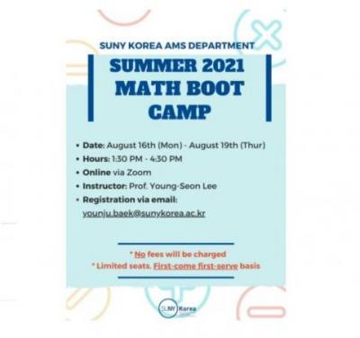 Summer 2021 Math Boot Camp - Prof. Young-Seon Lee 이미지