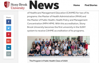 Two SBU Public Health Programs Are First in SUNY System to Receive CAH… 이미지